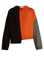 Marni Tri-colour Ruched-neck Wool Knit Sweater
