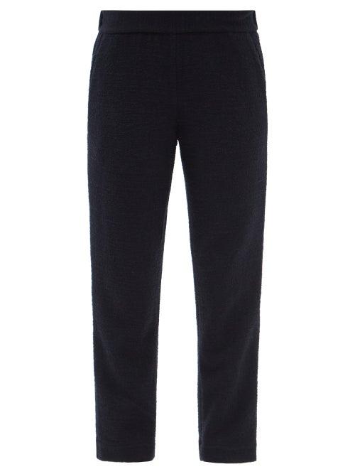 Raey - Slim-leg Wool-blend Boucl Trouser - Womens - Dark Navy