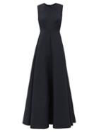 Matchesfashion.com Valentino - Sleeveless Cotton-blend Twill Gown - Womens - Black