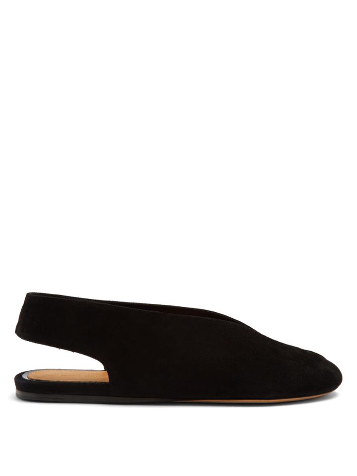 Isabel Marant Malieke Suede Peep-toe Flats