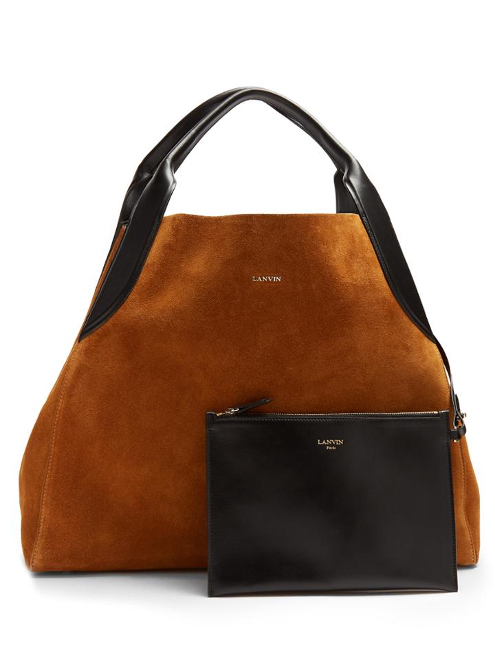 Lanvin Cabas Suede Tote