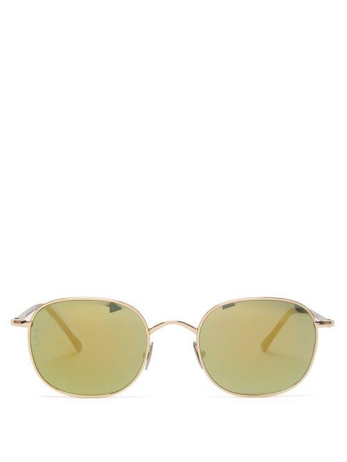 Matchesfashion.com L.g.r Sunglasses - Mauritius Square Metal Sunglasses - Mens - Yellow