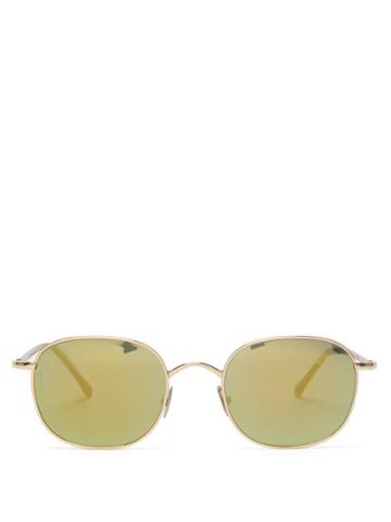 Matchesfashion.com L.g.r Sunglasses - Mauritius Square Metal Sunglasses - Mens - Yellow