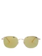 Matchesfashion.com L.g.r Sunglasses - Mauritius Square Metal Sunglasses - Mens - Yellow