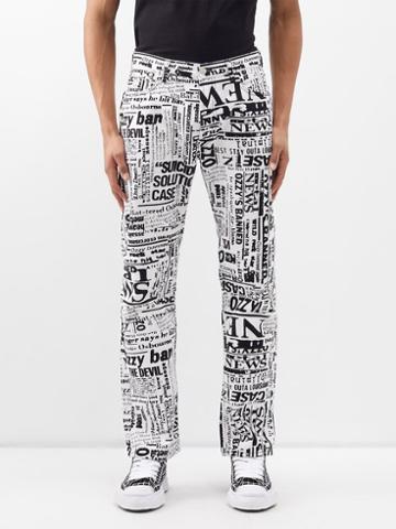 Aries - Ozzy Lilly Printed Jeans - Mens - White Black