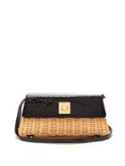 Matchesfashion.com Sparrows Weave - The Clutch Wicker And Leather Cross-body Bag - Womens - Black