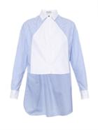 Balenciaga Step-hem Contrast-panel Cotton Shirt