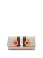 Fendi Hypnoteyes Embellished Leather Wallet
