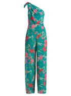 Matchesfashion.com Beulah - Devanee Asymmetric Floral Print Silk Jumpsuit - Womens - Green Multi
