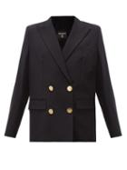 Matchesfashion.com Balmain - Serge Double-breasted Crepe Jacket - Womens - Black