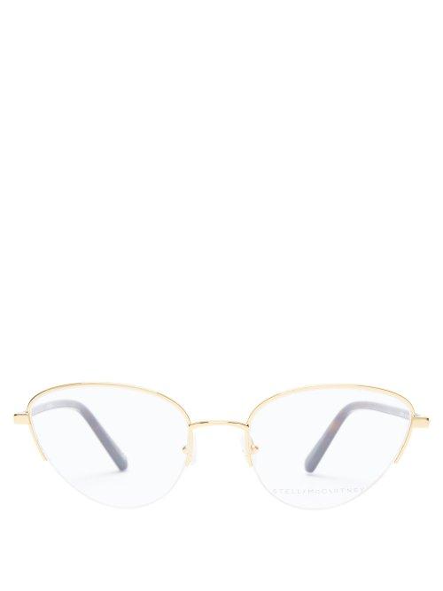 Matchesfashion.com Stella Mccartney - Half Rim Metal Glasses - Womens - Gold