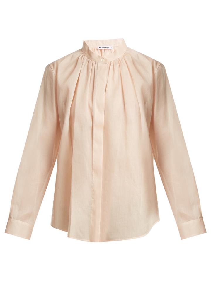 Jil Sander Eloise Sheer Cotton-mousseline Blouse