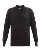 Tom Ford - V-neck Cashmere-blend Sweater - Womens - Black