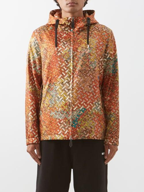 Burberry - Tb-monogram Map-print Silk Hooded Jacket - Mens - Multi