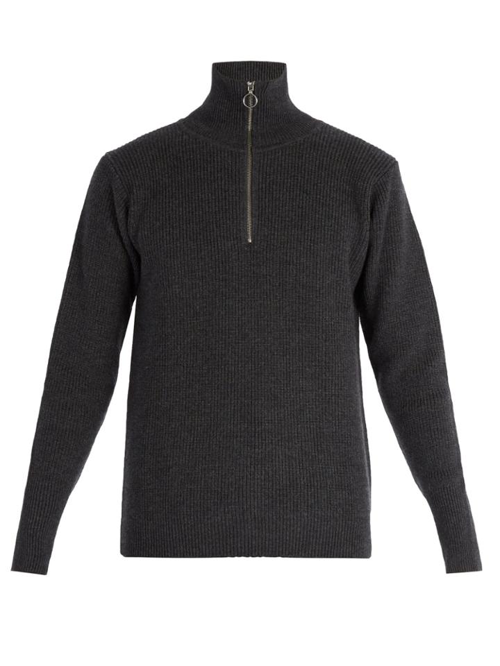 Barena Venezia Half-zip Ribbed-knit Wool Sweater