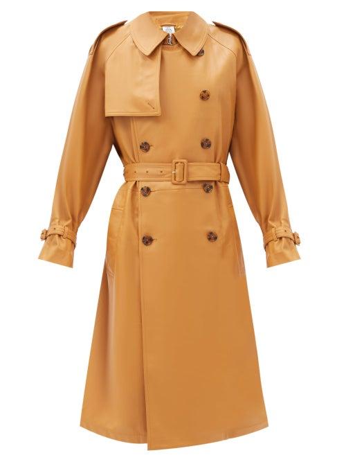 Matchesfashion.com Vetements - Double-breasted Leather Trench Coat - Womens - Light Brown