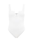 Matchesfashion.com Fisch - Rajalin Zigzag-cutout Swimsuit - Womens - White
