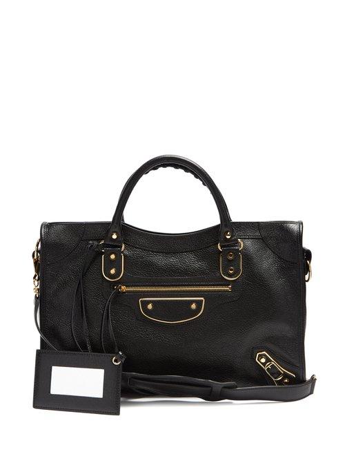 Matchesfashion.com Balenciaga - Metallic Edge City Bag - Womens - Black