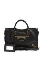 Matchesfashion.com Balenciaga - Metallic Edge City Bag - Womens - Black