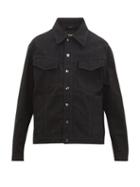 Matchesfashion.com Fendi - Ff-embroidered Denim Jacket - Mens - Black