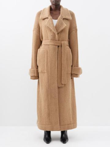 Khaite - Filip Knitted Cashmere Coat - Womens - Camel