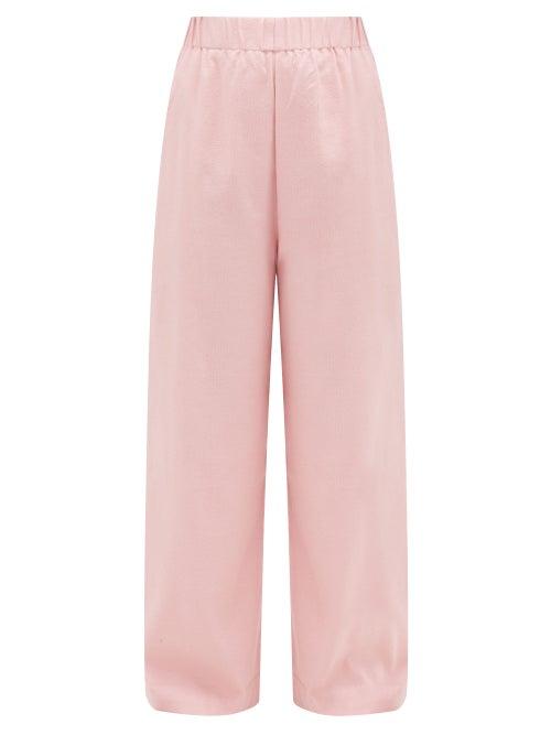 Matchesfashion.com Marrakshi Life - Palazzo Cotton-blend Trousers - Womens - Pink