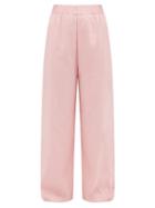 Matchesfashion.com Marrakshi Life - Palazzo Cotton-blend Trousers - Womens - Pink