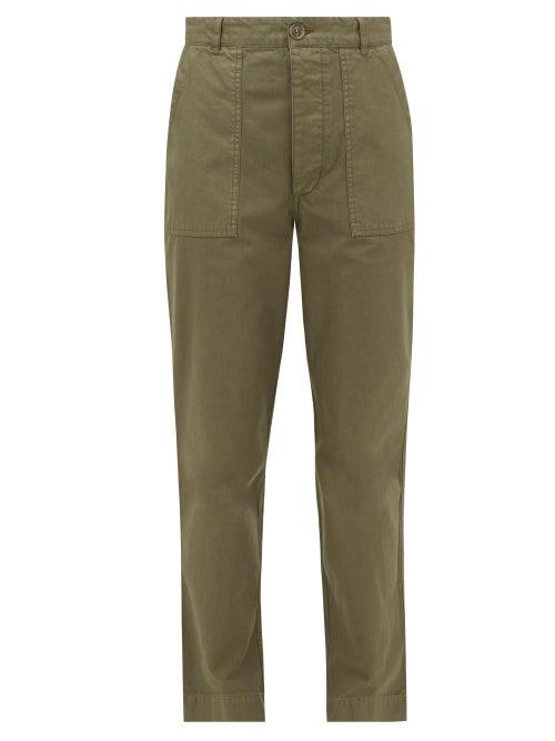 Matchesfashion.com Officine Gnrale - Saskia Patch-pocket Cotton-canvas Trousers - Womens - Khaki