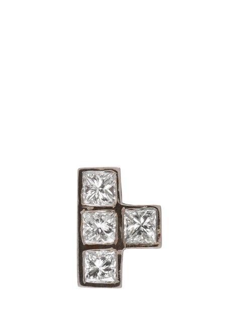 Matchesfashion.com Ileana Makri - Diamond & White Gold Single Earring - Womens - White Gold