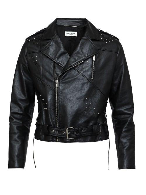 Saint Laurent - Leather Biker Jacket - Mens - Black