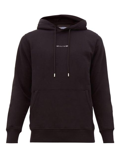 Matchesfashion.com 1017 Alyx 9sm - Logo Print Cotton Blend Hooded Sweatshirt - Mens - Black