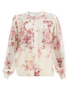 Matchesfashion.com Giambattista Valli - Floral-print Silk-georgette Blouse - Womens - Pink Print