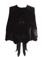 Matchesfashion.com Cecilie Bahnsen - Amarylis Quilted Velvet Crop Top - Womens - Black