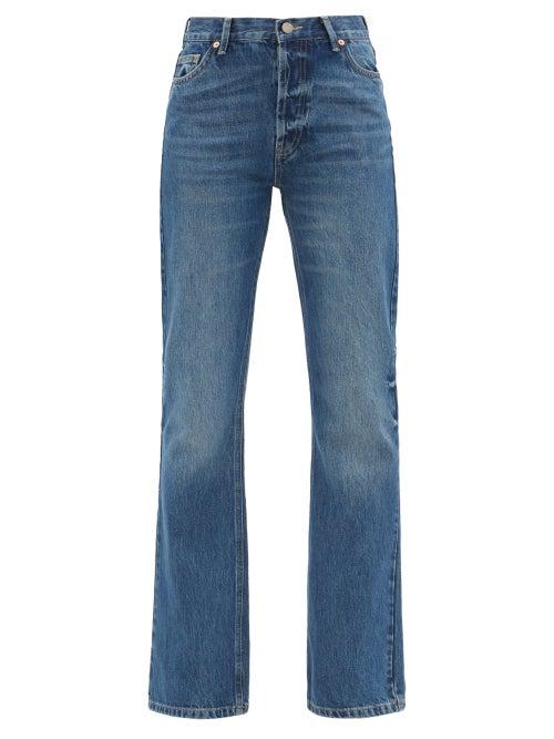 Raey - Angel Organic-cotton Bootcut Jeans - Womens - Dark Blue