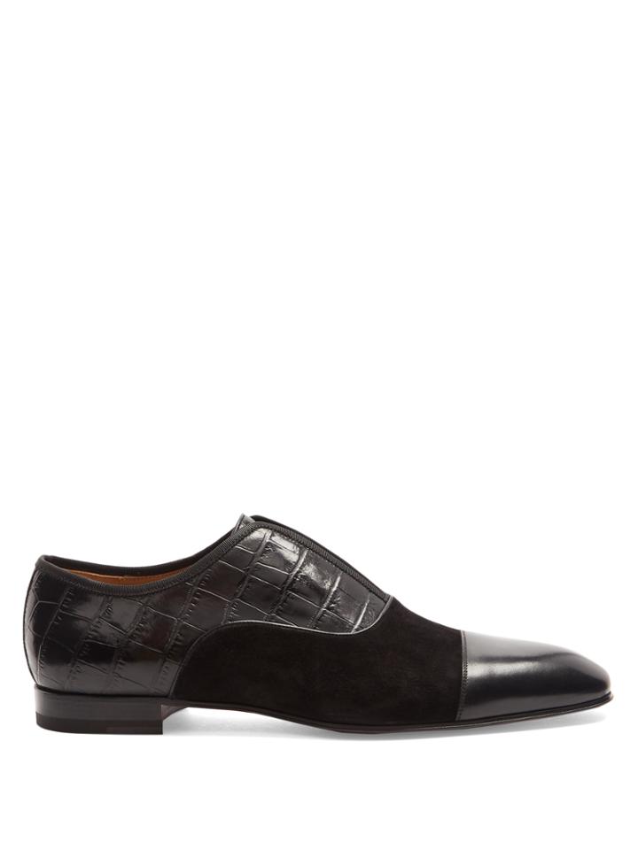 Christian Louboutin Alpha Male Contrast-panel Leather Loafers
