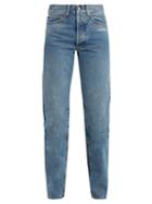 Matchesfashion.com Off-white - Contrast Panel High Rise Straight Leg Jeans - Womens - Denim