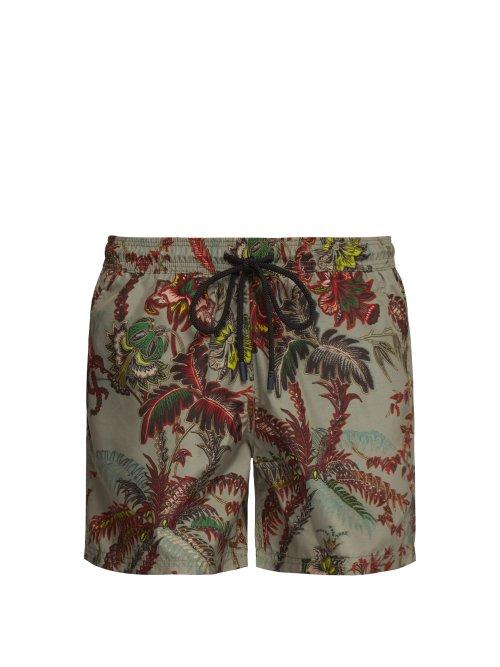 Matchesfashion.com Etro - Paisley Print Swim Shorts - Mens - Dark Green