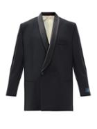 Matchesfashion.com Raf Simons - Double-breasted Oversized Wool-blend Blazer - Womens - Black