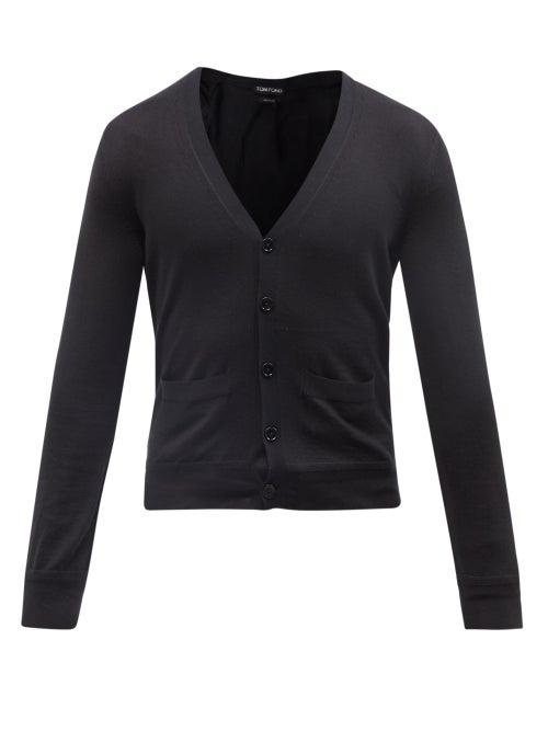 Tom Ford - V-neck Cashmere-blend Cardigan - Mens - Black