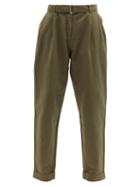 Matchesfashion.com Officine Gnrale - Pierre Cotton-blend Twill Straight-leg Trousers - Womens - Khaki