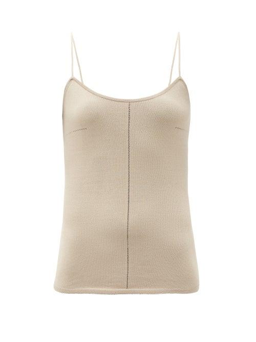 Matchesfashion.com Lemaire - Fine-strap Knitted Cami Top - Womens - Beige