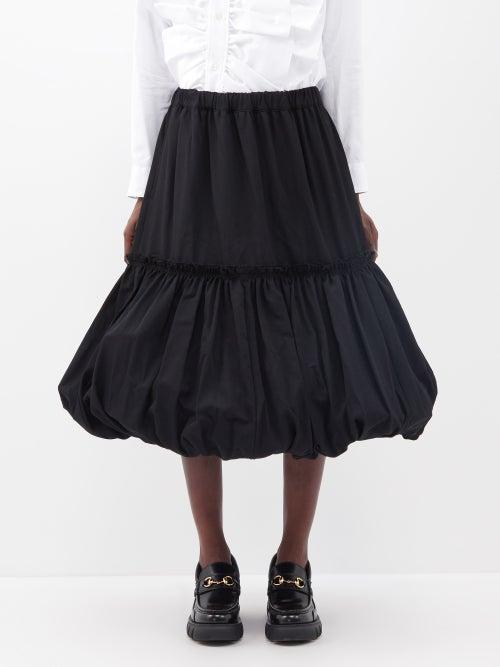 Comme Des Garons Comme Des Garons - Puff-ball Wool Midi Skirt - Womens - Black