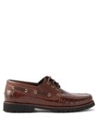 Vinnys - Aztec Crocodile-effect Leather Shoes - Mens - Brown
