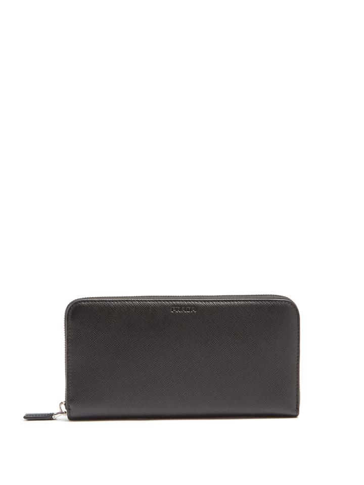 Prada Zip-around Saffiano-leather Wallet