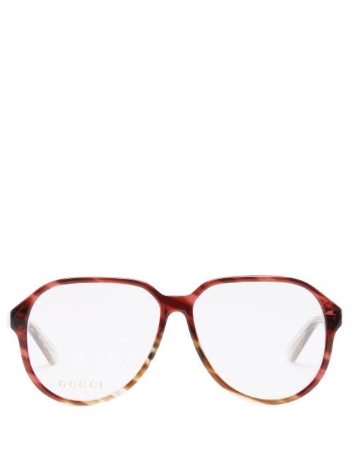 Gucci - Teardrop Acetate Glasses - Mens - Brown
