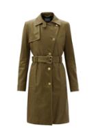 Matchesfashion.com Versace - Medusa-button Leather Trench Coat - Womens - Khaki
