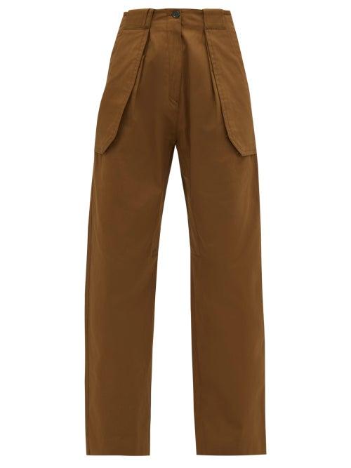 Matchesfashion.com Wales Bonner - Jose Wide-leg Cotton-blend Cargo Trousers - Womens - Beige