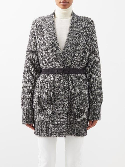 Moncler - Belted Cashmere-blend Wrap Cardigan - Womens - Black