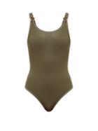 Matchesfashion.com Solid & Striped - The Stella Shimmer Swimsuit - Womens - Khaki