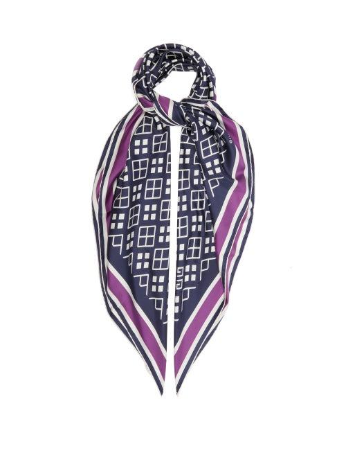 Matchesfashion.com Givenchy - Logo-print Silk-twill Scarf - Womens - Blue White